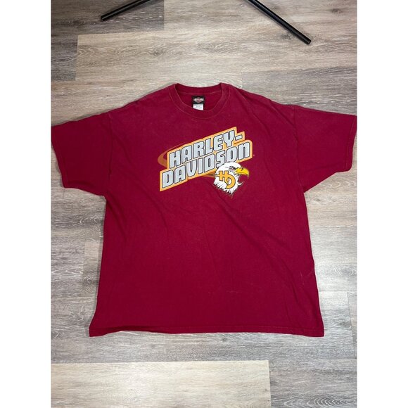 Vintage Harley-Davidson Red Graphic T-Shirt 2XL Sniders Yuba City CA C4 - Picture 1 of 6